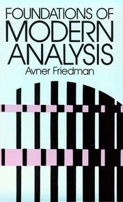Cover of: Foundations of modern analysis by Avner Friedman