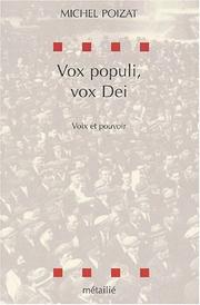 Cover of: Vox populi vox dei by Poizat