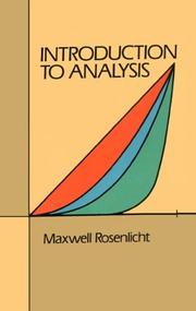 Cover of: Introduction to analysis by Maxwell Rosenlicht