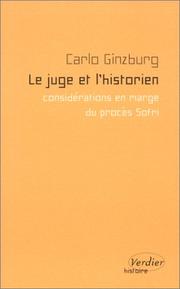 Cover of: Le Juge et l'Historien  by Carlo Ginzburg