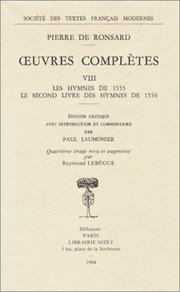 Cover of: Âuvres complÃ¨tes  by Pierre de Ronsard, Paul Laumonier
