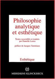 Philosophie analytique et esthetique by Lories