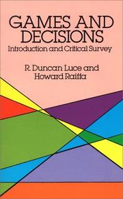 Cover of: Games and decisions by R. Duncan Luce