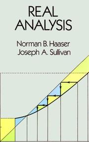 Cover of: Real analysis by Norman B. Haaser