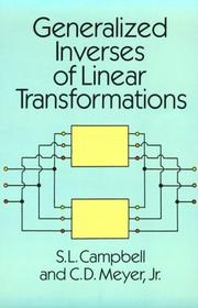 Cover of: Generalized inverses of linear transformations