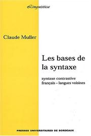 Les bases de la syntaxe. syntaxe contrastive. français langues voisines