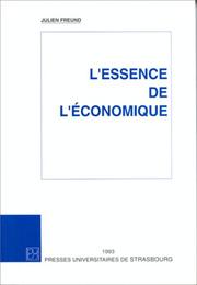 Cover of: L'essence de l'économique by Julien Freund
