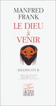 Cover of: Le Dieu à venir by Manfred Frank
