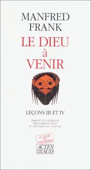 Cover of: Le Dieu à venir by Manfred Frank