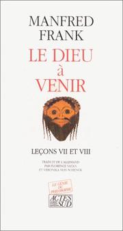 Cover of: Le Dieu à venir by Manfred Frank