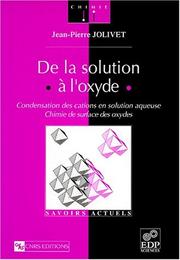 Cover of: De la solution à l'oxyde