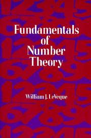 Cover of: Fundamentals of number theory
