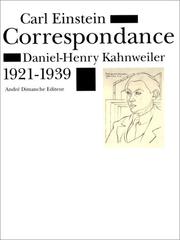 Cover of: Correspondance 1921-1939 by Einstein/Kahnweiler