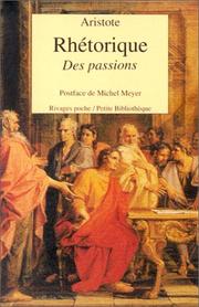 Cover of: Rhétorique des passions