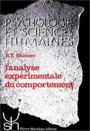 Cover of: L'analyse expérimentale du comportement