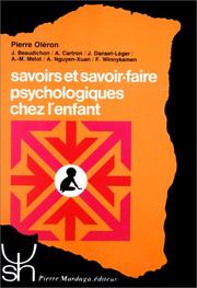 Cover of: Savoirs et savoir-faire psychologiques chez l'enfant