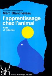 Cover of: L'apprentissage chez l'animal