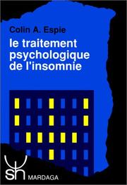 Cover of: Le traitement psychologique de l'insomnie