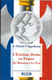 Cover of: L Extreme Droite En France by Chebel D'Appoll
