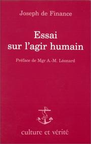 Cover of: Essai sur l'agir humain