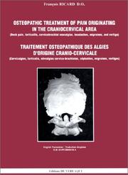 Cover of: Osteopathic Treatment of Pain Originating in the Craniocervical Area - Traitement osteopathique des algies d'origine cranio-cervicale