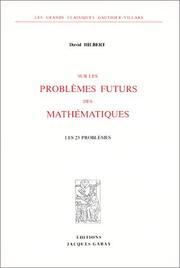 Cover of: Sur les problèmes futurs des mathématiques by Hilbert