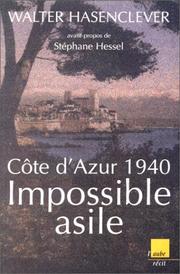 Cover of: Côte d'azur 1940  by Walter Hasenclever