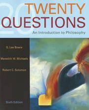 Cover of: Twenty Questions: An Introduction to Philosophy
