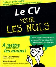 Cover of: Le CV pour les nuls