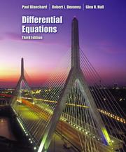 Differential equations by Paul Blanchard, Robert L. Devaney, Glen R. Hall