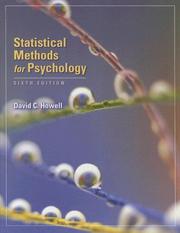 Cover of: Statistical Methods for Psychology