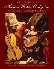 Cover of: Anthology for Music in Western Civilization, Volume I: Antiquity through the Baroque
