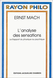Cover of: L'Analyse des sensations