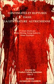 Continuités et ruptures dans la littérature autrichienne by Dieter Hornig, Klaus Zeyringer