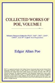 Cover of: Collected Works of Poe, Volume I (Webster's Thesaurus Edition) by ICON Reference