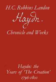 Cover of: Haydn the Years of "the Creation" 1796-1800: Chronicle and Works : The Years of Creation, 1796-1800 (Haydn : Chronicle and Works) by H. C. Robbins Landon