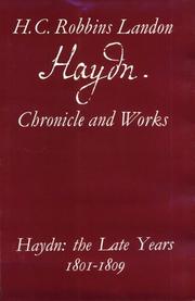 Cover of: Haydn: The Late Years 1801-1809 (Haydn : Chronicle and Works) by H. C. Robbins Landon