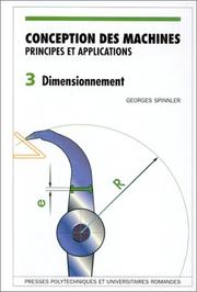 Cover of: Conception des machines by G. Spinnler