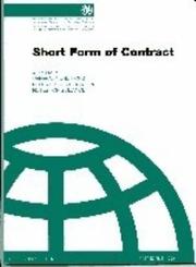 Cover of: FIDIC Short Form of Contract by Federation Internationale des Ingenieurs Conseils