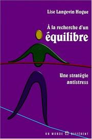 Cover of: A la recherche d'un équilibre