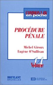 Cover of: Procedure pénale volume 14 by Giroux /O'Sullivan