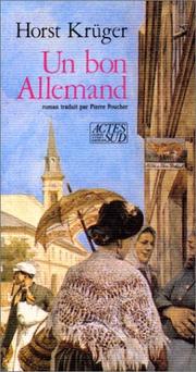 Cover of: Un bon Allemand by Horst Krüger