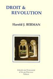 Cover of: Droit et revolution by Harold J. Berman