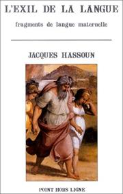 Cover of: L'exil de la langue by Jacques Hassoun