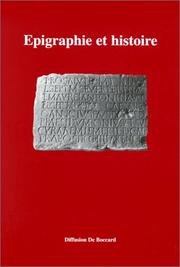 Cover of: Epigraphie et histoire