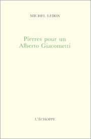 Cover of: Pierres pour un Alberto Giacometti