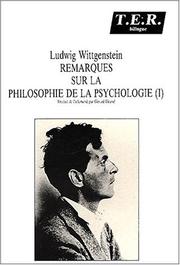 Cover of: Remarques sur la philosophie de la psychologie by Ludwig Wittgenstein