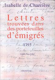 Cover of: Lettres trouvées dans des portefeuilles d'émigrés 1793