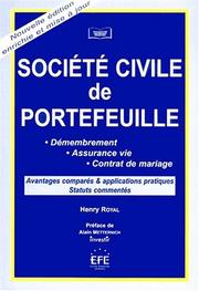 Cover of: Societe civile de portefeuilles by Royal