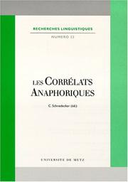 Cover of: Les corrélats anaphoriques